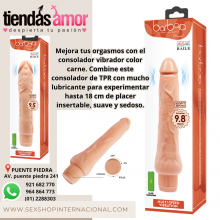 Mejora tus orgasmos con el consolador vibrador color carne.